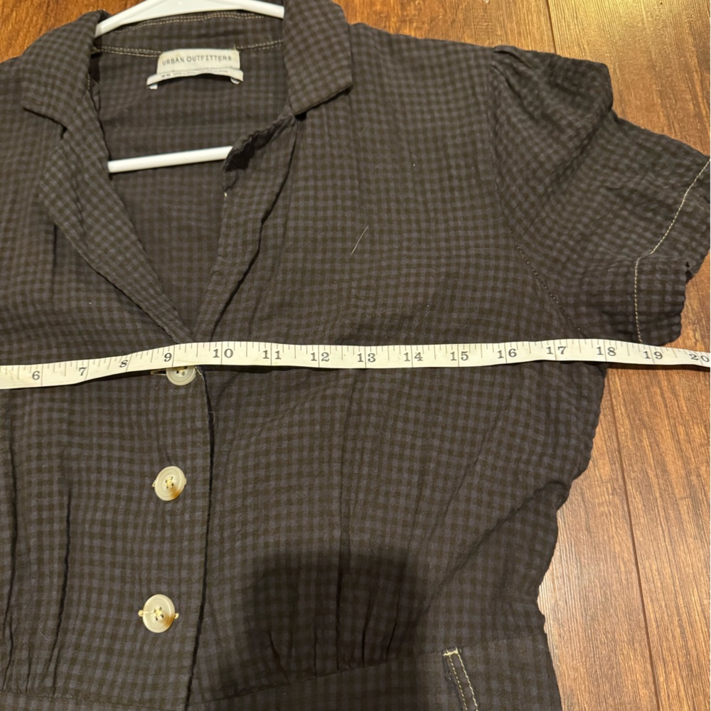 Urban Outfitters Gingham Collared Button-Front Jumpsuit | Medium - Picture 12 of 12